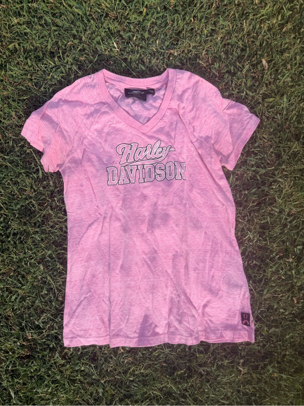 Harley-Davidson Pink V-Neck Logo Tee